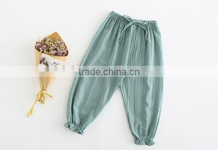 Wholesale Harem Pants Linen Fabric Boutique Kids Clothing Children Clothes