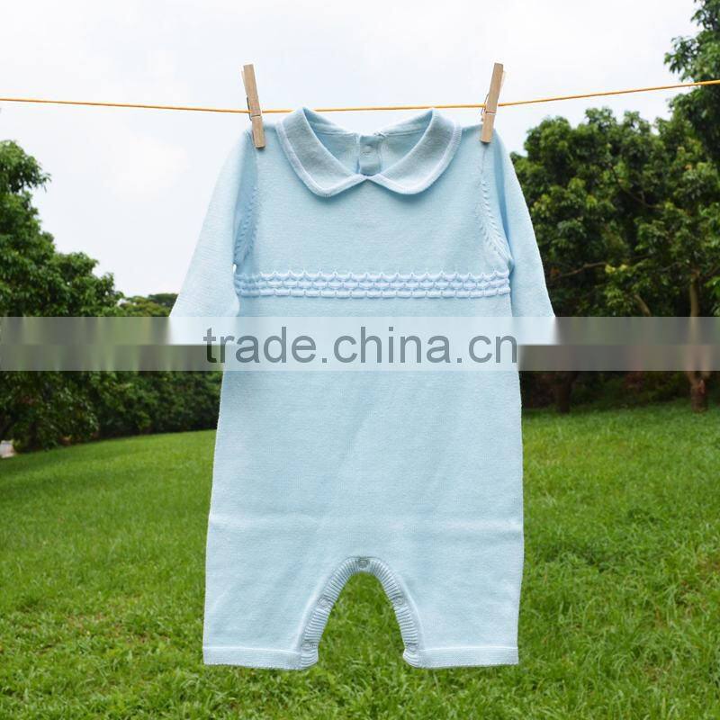 2017 New Design Knitted Baby Romper Set Boys Romper With Hat Wholesale Kids Romper