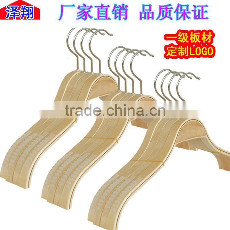Hot selling walnut wood hanger with metal hooks scarfs tie and belt wood hanger