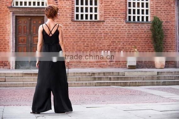 Women Black Oversized Jumpsuit Girl's Loose Overalls Sexy Romper Steampunk Clothing