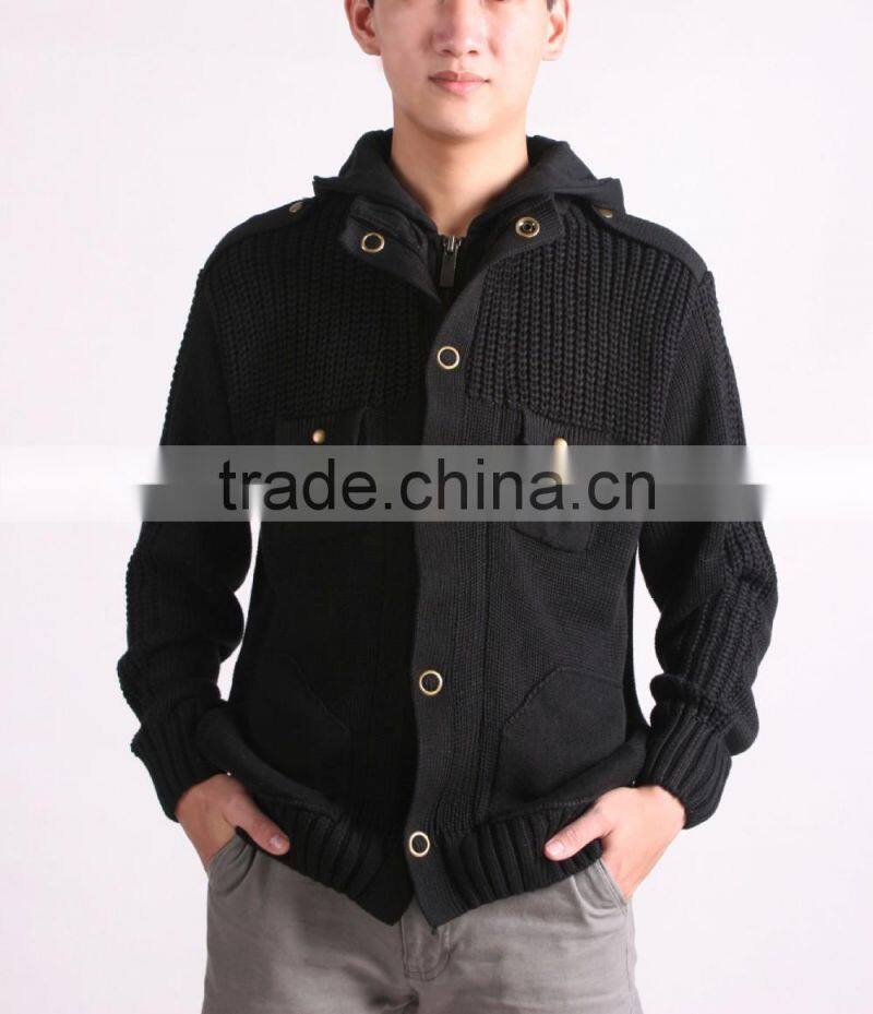2016 Men Woolen Sweater Design Knitted Sweater Coat
