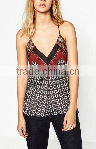 Runwaylover EY2287B Summer Ladies Fashion Sleeveless Printed Vests