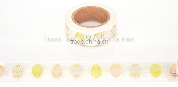 1.5cm*10m Japan Washi tape gold stamping eggs pattern adhesive paper tape colors paper tape