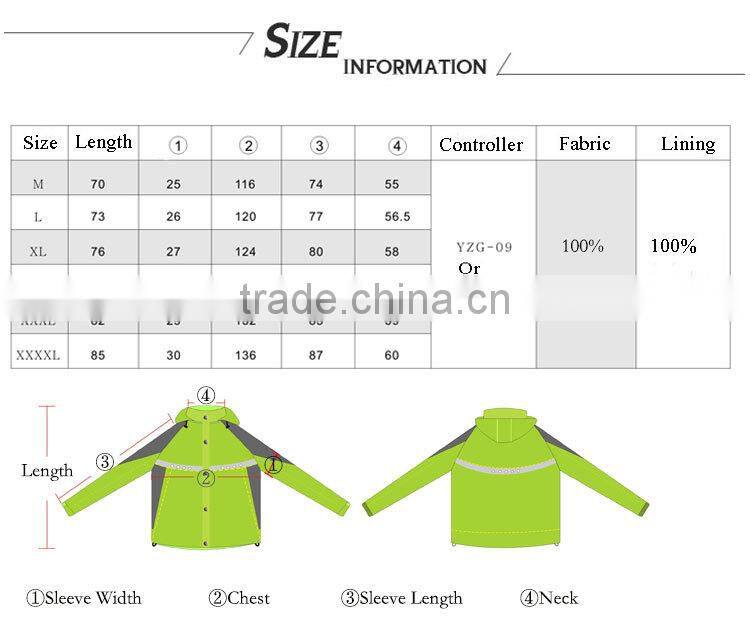 reflective waterproof high visibility winter led removeable hood jacket men