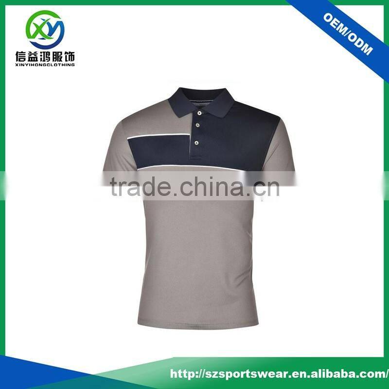 New Design Contrast Color Cotton Spandex Men Polo T shirt