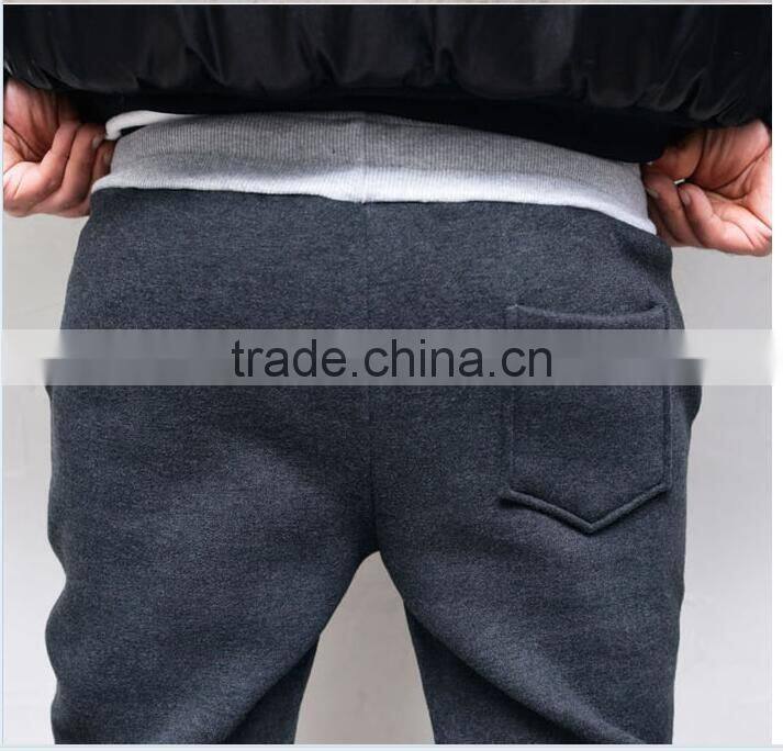 Men's thick fleece cotton warm jogger sweatpants with drawstring