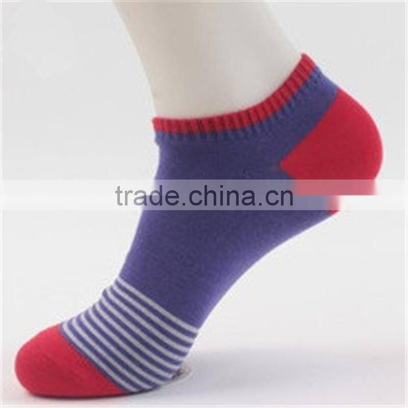 2015 New design man summer thin stripe boat socks