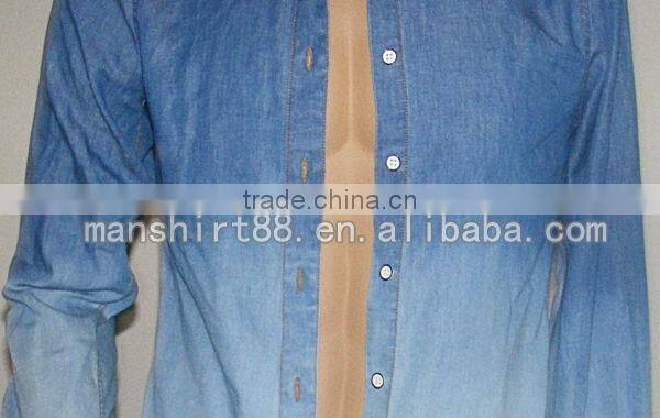 Denim Casual Mens Shirts Autumn size M-2XL Slim Fit Fashion Man Dress