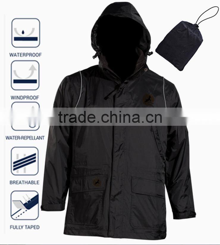 Lightweight Mens windbreaker nylon jacket with hood