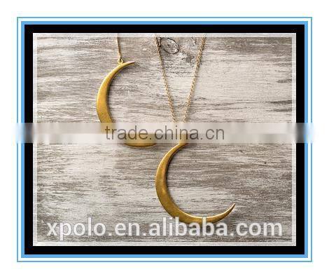 2016 new design Gold Crescent Moon Earrings Gold plated Sterling Silver Statement Earrings fall moon jewelry