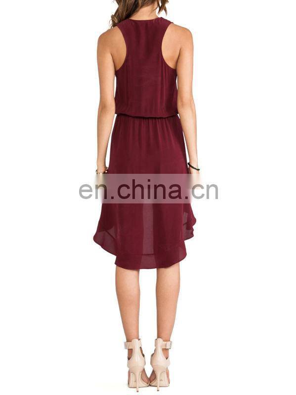 CHEFON Ruffled high-low designer long dresses