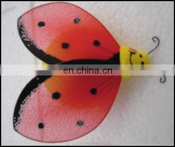 Red artificial Ladybug draw smile face garden ornament
