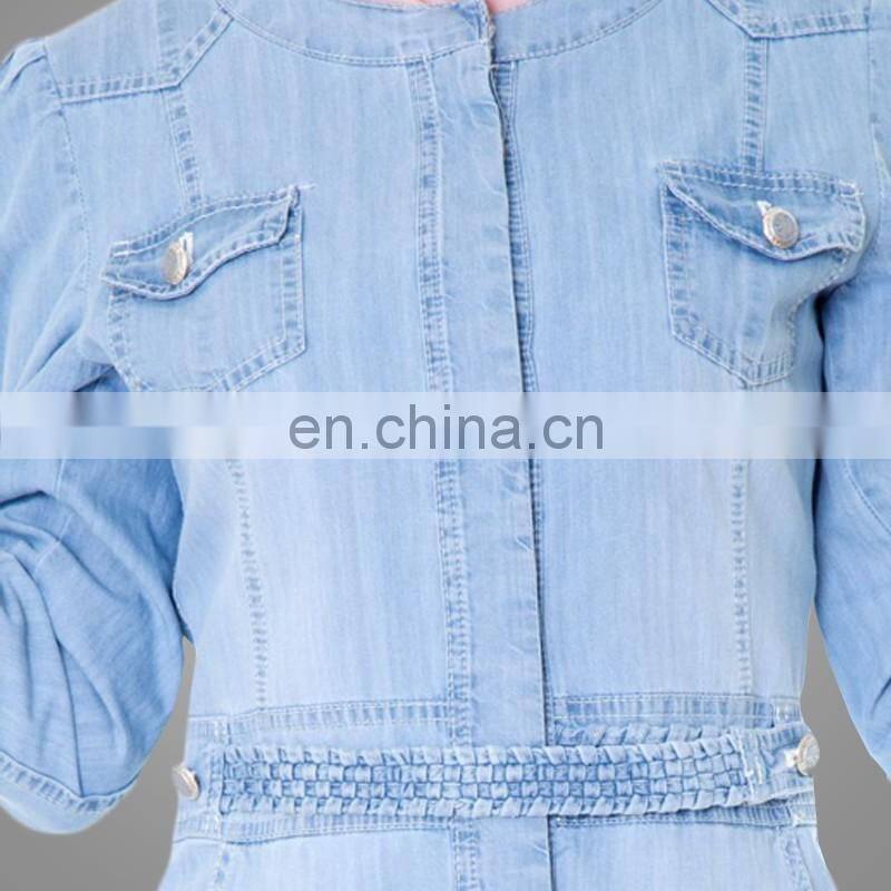 Cosy Denim Muslim Dress Isalmic Jean Clothing New Style Dubai Abaya