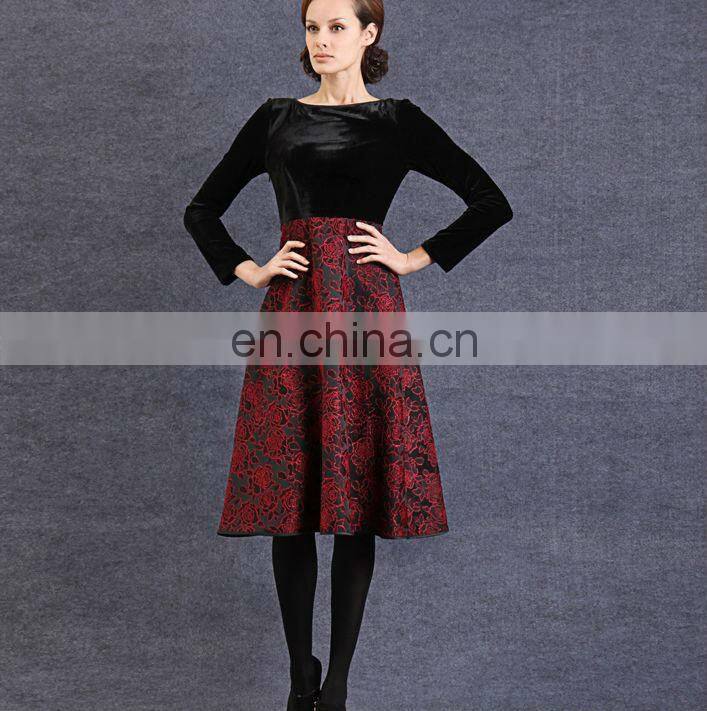 Woman Long Sleeve Velvet Dress for Winter Long Style