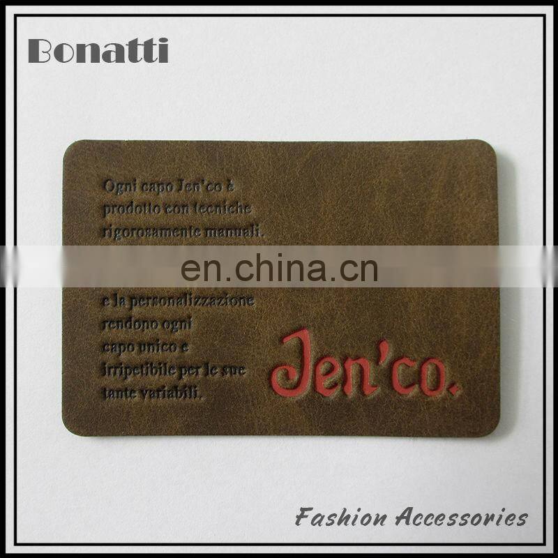 New personalized leather labels custom high quality patches for fashion jeans