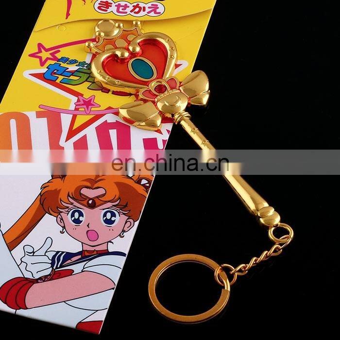 New Style Hot golden heart mark Sailor Moon Key Chain Wholesale Fashion Anime SailorMoon Key Chain for Kid