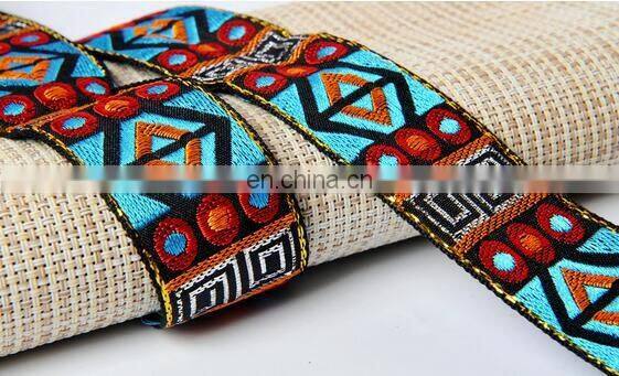 wholesale 6.8cm embroidered trims customized woven jacquard ribbon trim floral