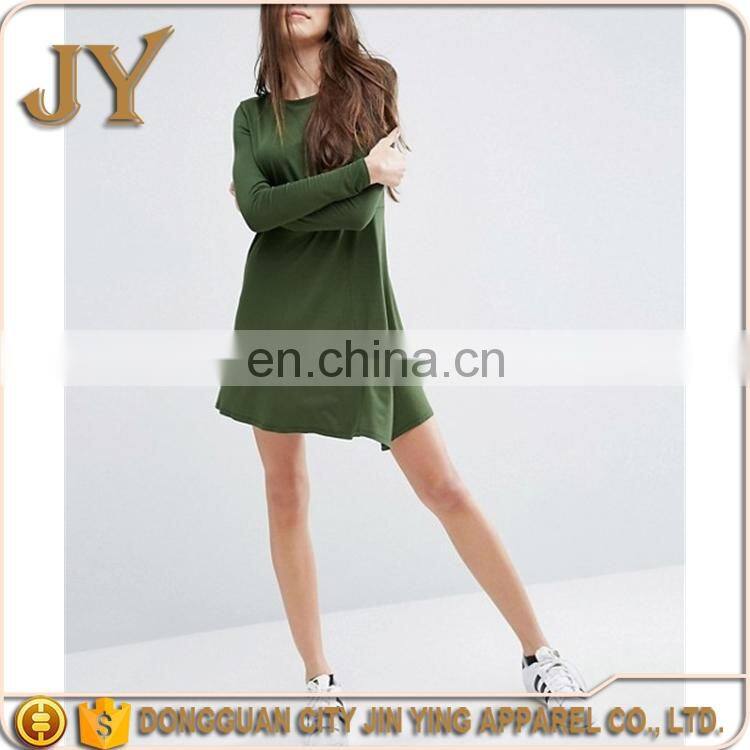 OEM Service Girl Cold Shoulder Long Sleeve Sweet Dress with Ruffle in Black JYA026