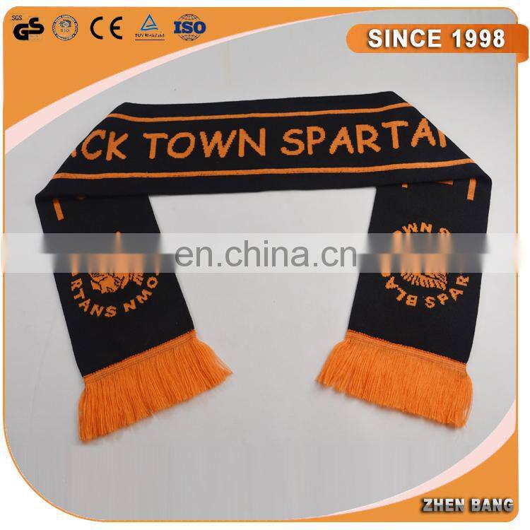 HOT SALE 100% Acrylic football mini fan's knitting infinity fans scarf