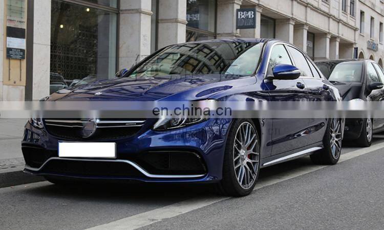 C class w205 C63 BODY kit with front bumper front grille fenders ducts muffler tips and rear bumper rear wing PP material