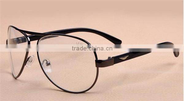 uv400 metal frame glass lens big size frog style sunglasses 2016