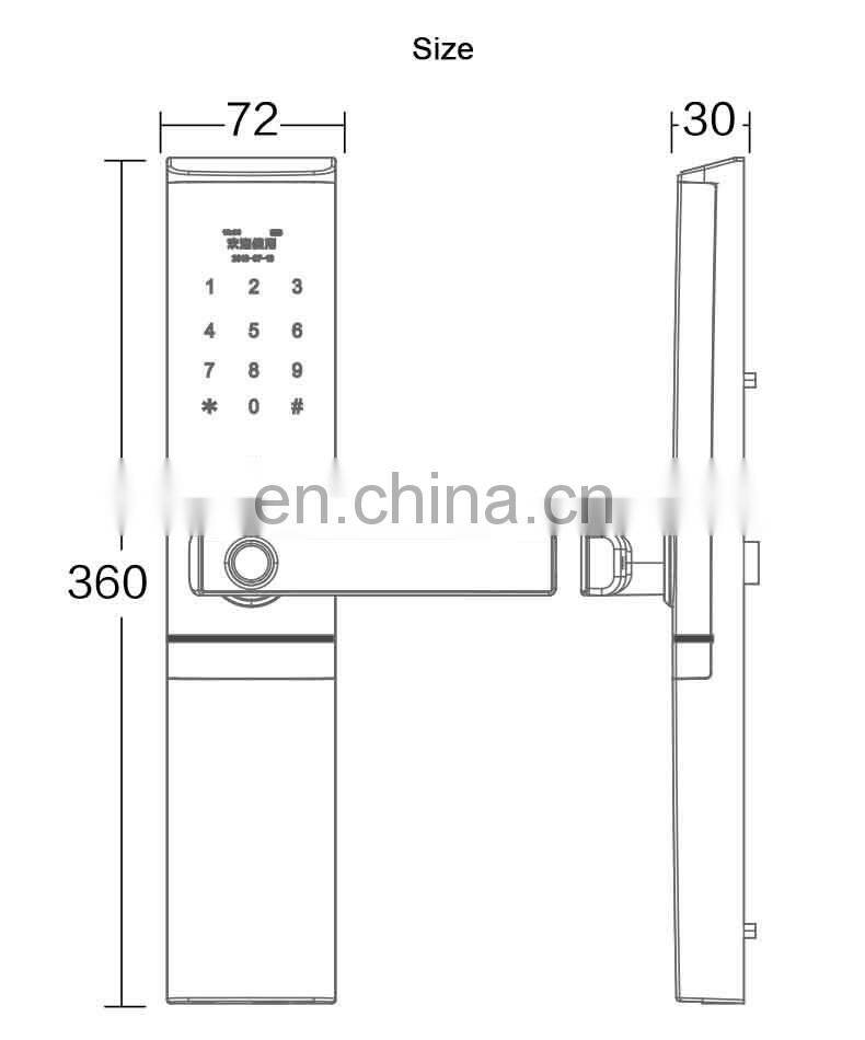High Security Fingerprint Keypad Smart Door Lock unlock with Code, Card, Fingerprint ,handle and key