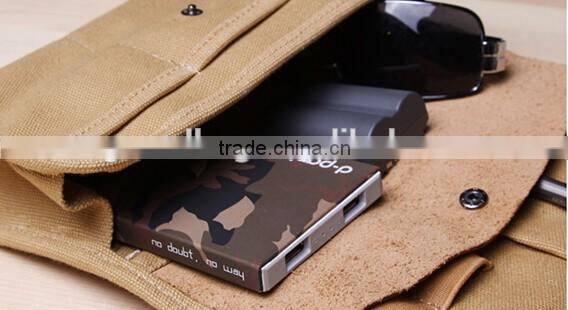 Multifuction High-capacity Genuine Leather and canvas Travel Data Cable Line Cellphone Camera Storage Bags Organizer Bag