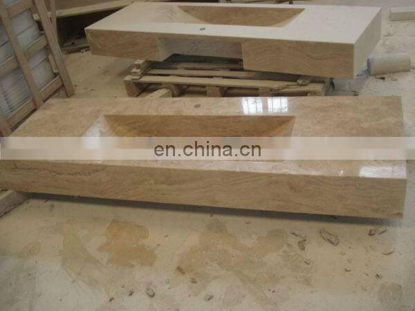 Maple red Granite stone round bathroom sink