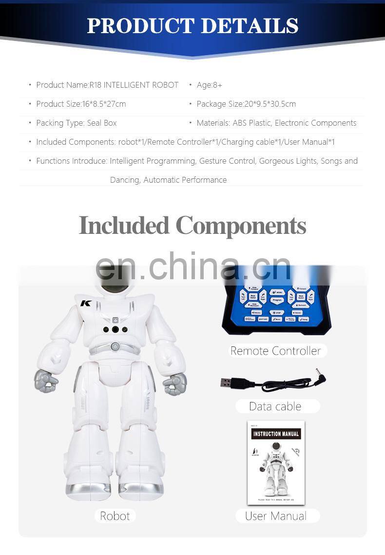 HOT JJRC R18 RC Robot Gesture Sensor Intelligent Programming Automatic Presentation Robot RC Toys with Music