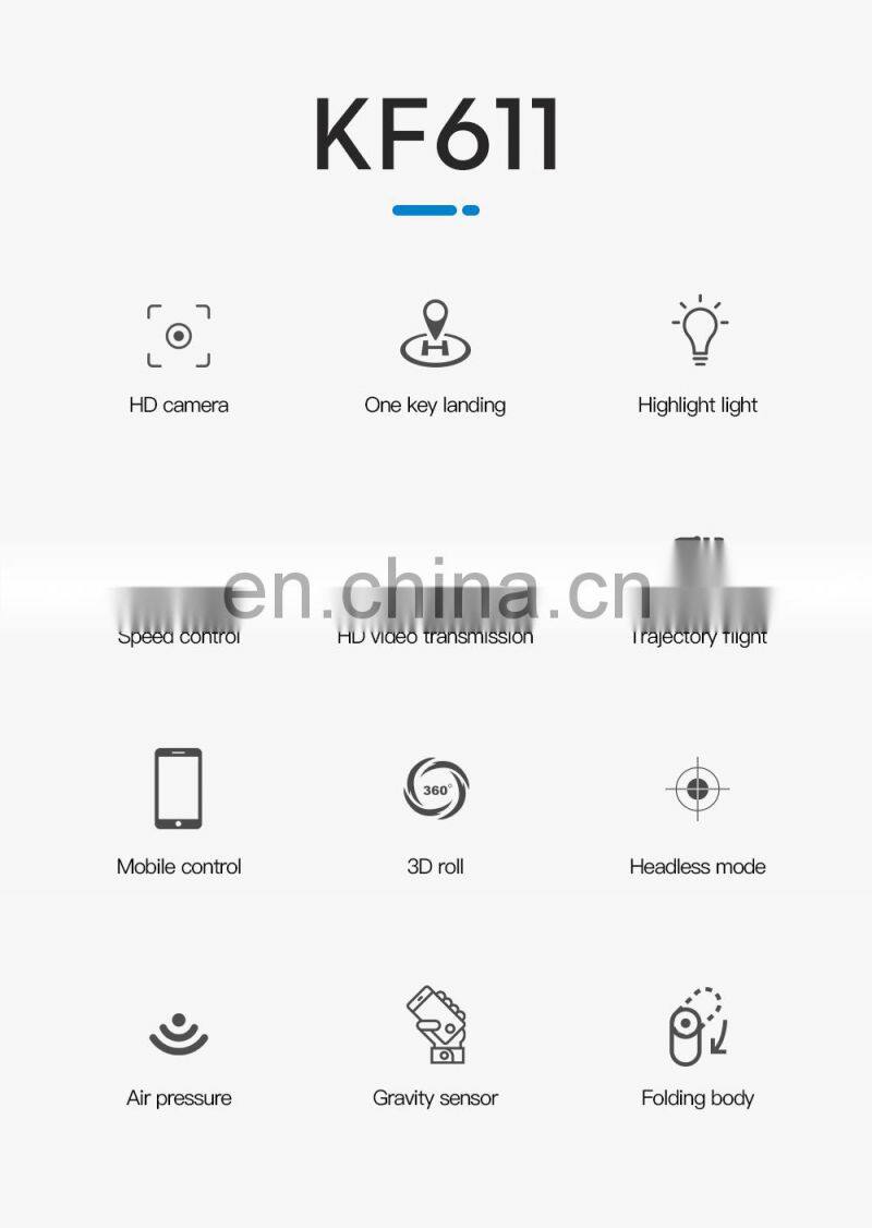 Hot KF611 Foldable Mini Drone with 4K HD Wide Angle Camera WIFI FPV Drone Set Height 360-Degree Roll Helicopter