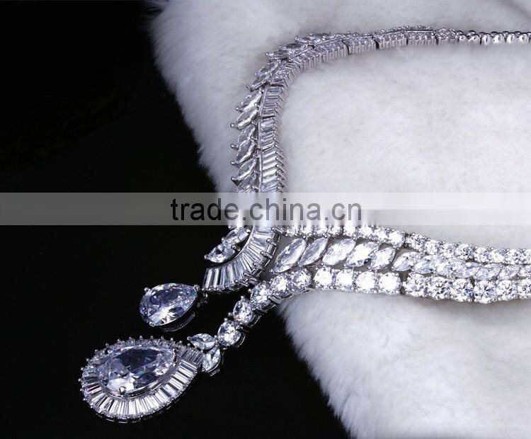 New Luxury Statement Design Cubic Zirconia African Style Big Fashion Jewelry Set
