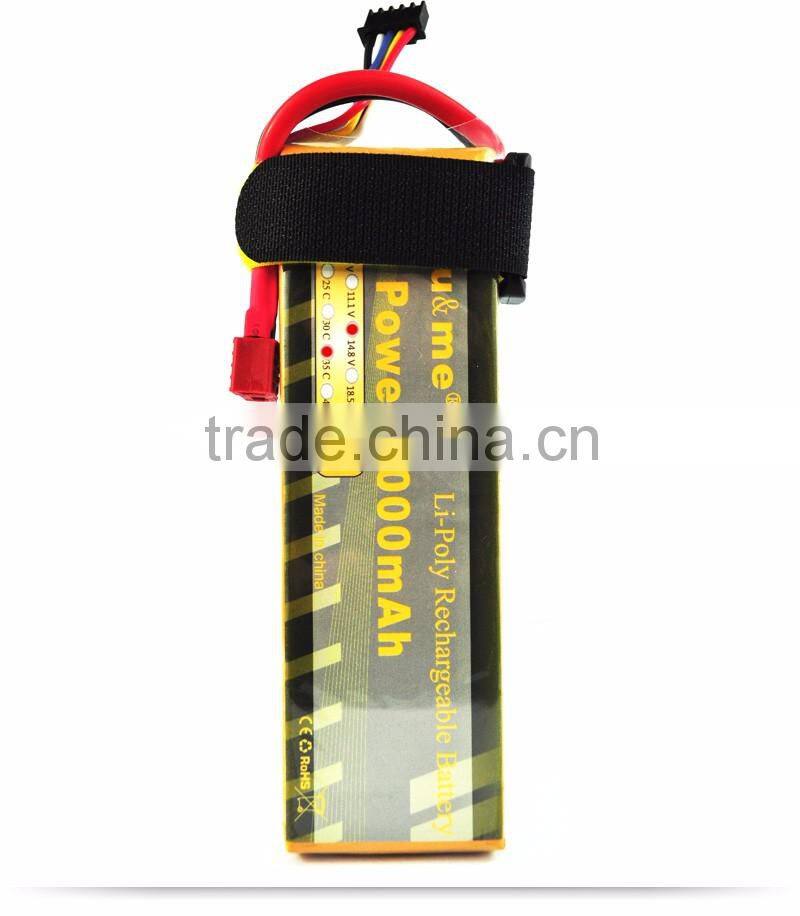 Rechargeable 3000mAh 14.8V 4S 35C Max 70c RC Lipo Battery
