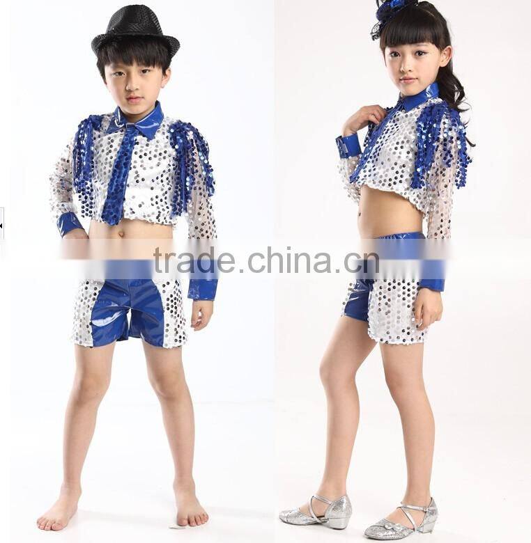 Latest 2016 jazz dance costumes performing children Boys stage costume stage show costumes