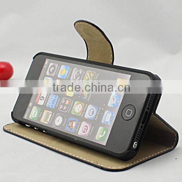 Leopard Style PU Leather Stand Wallet Cover for IPhone 5 5S With Cread Card Slot