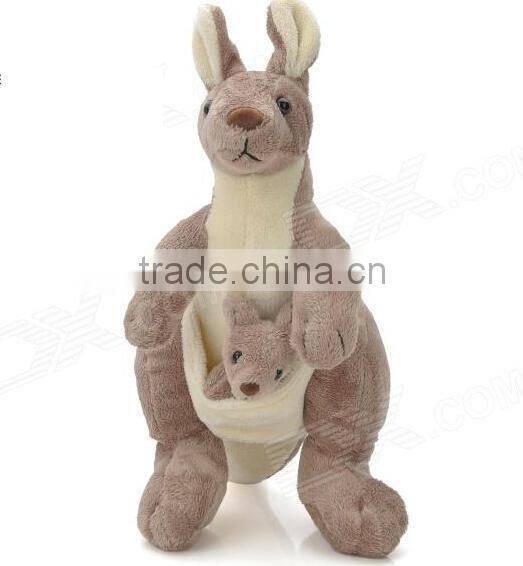 Hot sale! Lovely and new style mother and baby plush kangaroo toy