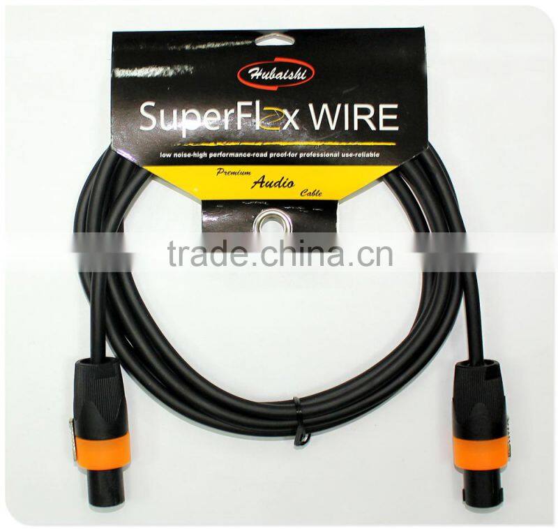 High end OFC conductor 4pin speakon connector speaker cable,Pro monitor audio speaker cable