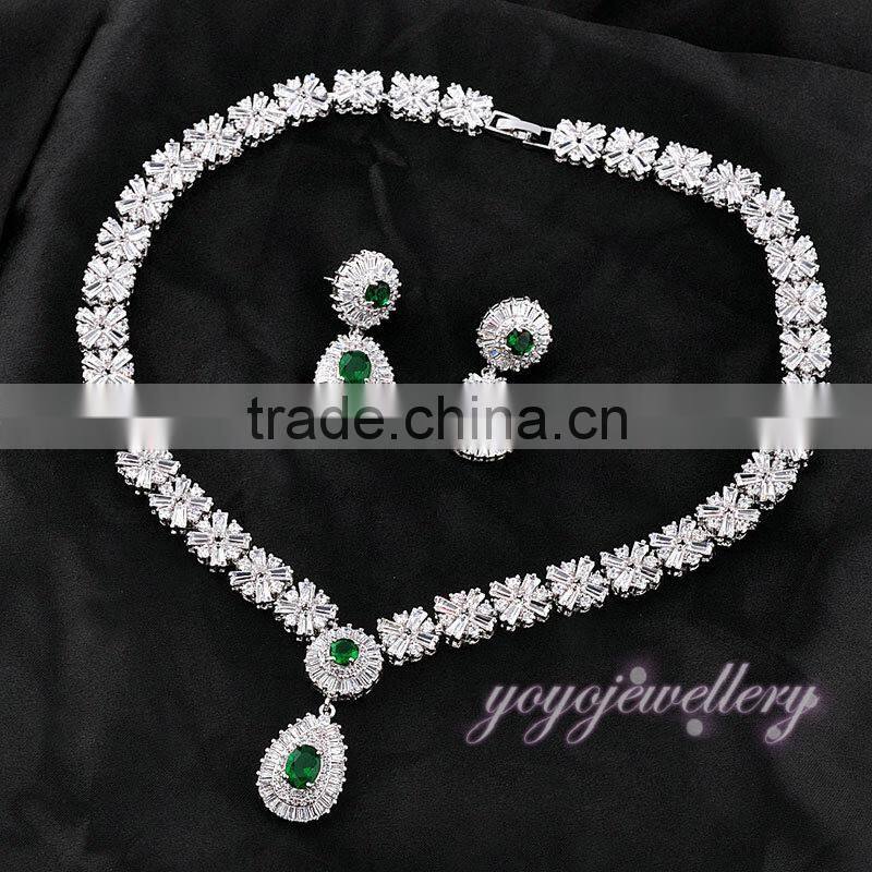 New model arabic white gold zirconia big fashion jewelry set
