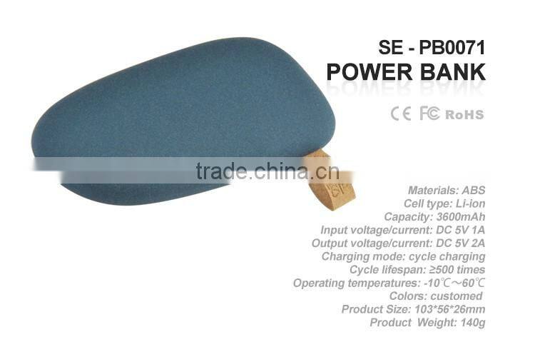 High Quality Creative 3600Mah Cobblestone Power Bank Universal Portable Backup Battery Charger