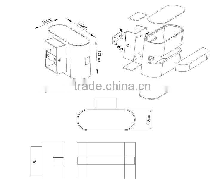 7W indoor aluminum led wall mount reading lamp