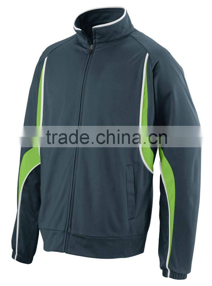 Custom team wear track suit full zipper/two side pocket sublimation printing