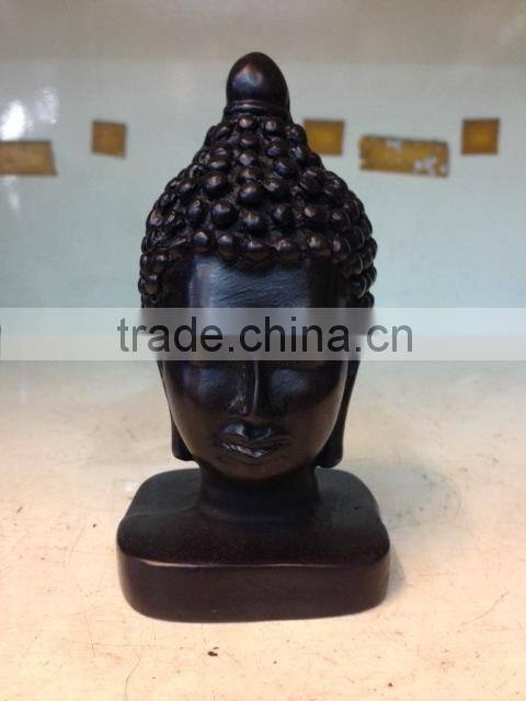 Buddha Head made of Black resin for decoration