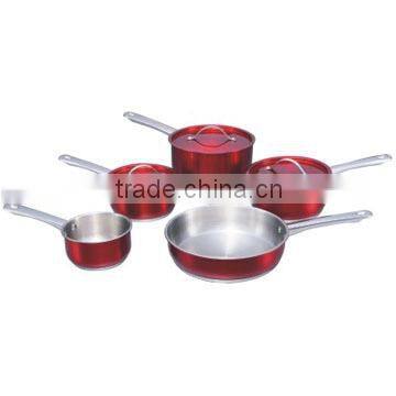Cookware Set in Color, Stainless Steel, Saucepan and Frypan, Induction