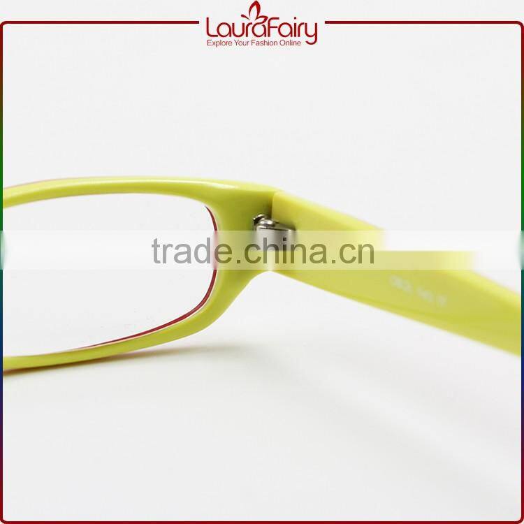 Laura Fairy Personal Red Yellow Plastic Acetate Japanese Optics Reading Glasses 2.0