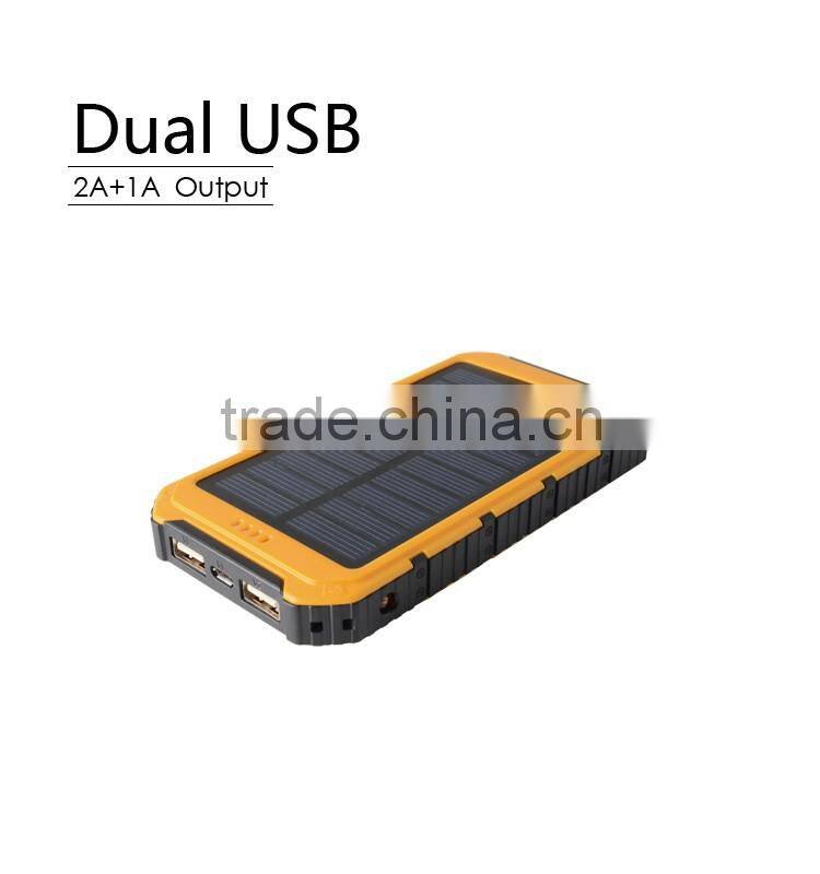 10000mAh Solar Panel Power Bank Mobile Power Bank with Dual USB