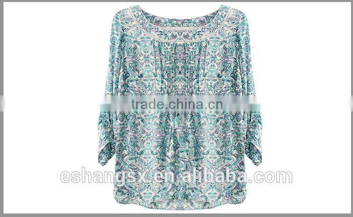 Ladies floral print long sleeve casual blouse