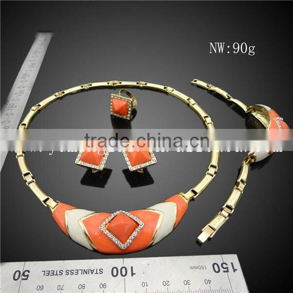 red coral design resin jewelry sets made in china