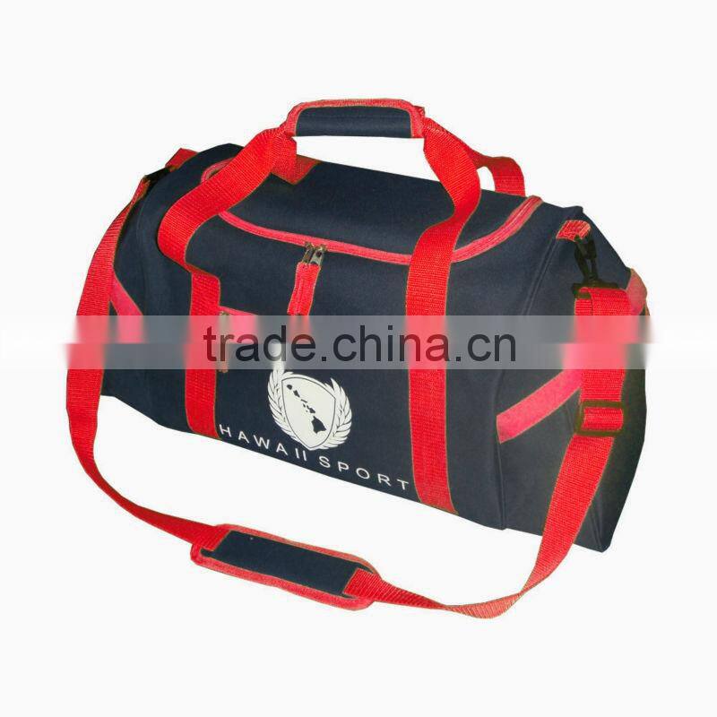 Black 600D Duffel bag with orange trim