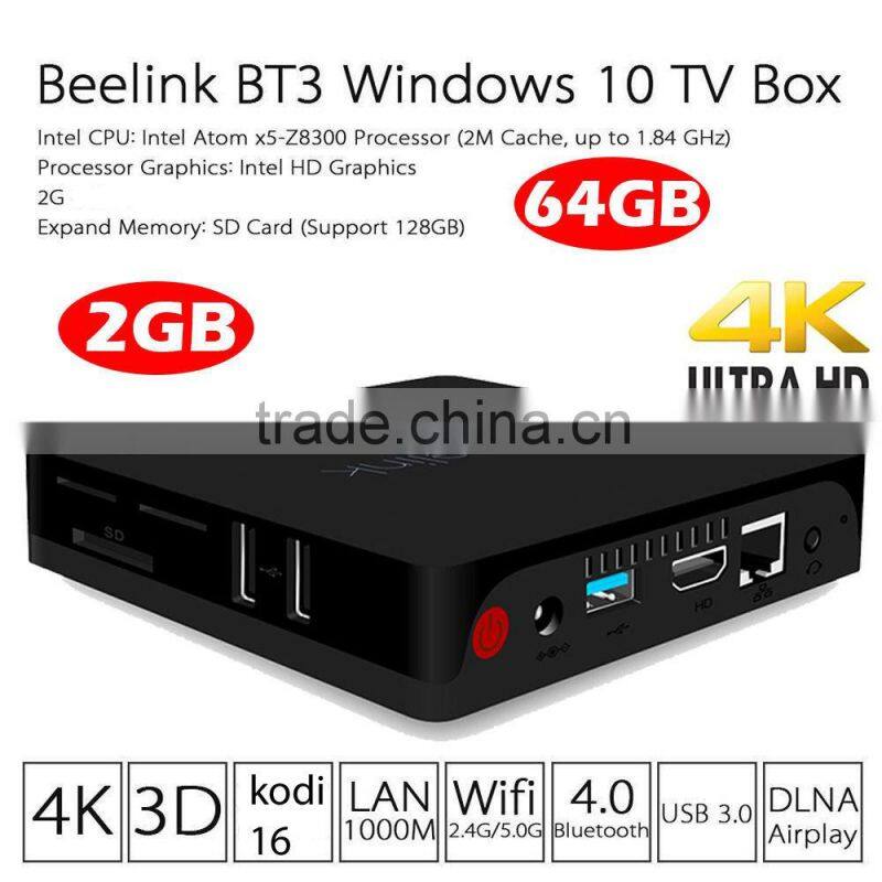 TOPLEO Beelink BT3 Windows10 PC intel Z8300 2G Ram 4K TV BOX Android Style 60GB rom MX3