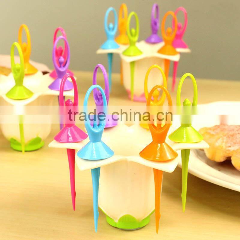 kids' plastic fruit fork set of Coconut monkey shape