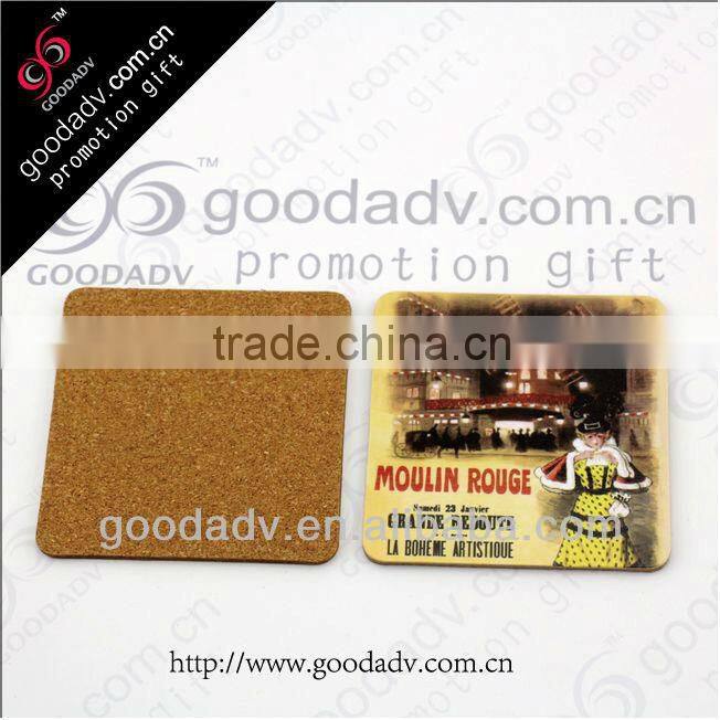 Alibaba China manufacturer promotional blank wood MDF cork board coaster